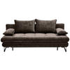 SCHLAFSOFA Samt Braun  - Schwarz/Braun, Design, Textil/Metall (205/79-96/85cm) - Novel
