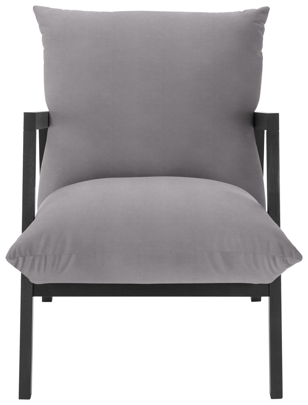 SESSEL Mikrofaser Grau    - Wengefarben/Grau, Design, Holz/Textil (63/76/80cm) - Carryhome
