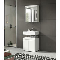 BADRUM 60 cm  - vit/svart, Trend, trämaterial/glas (60cm) - MID.YOU