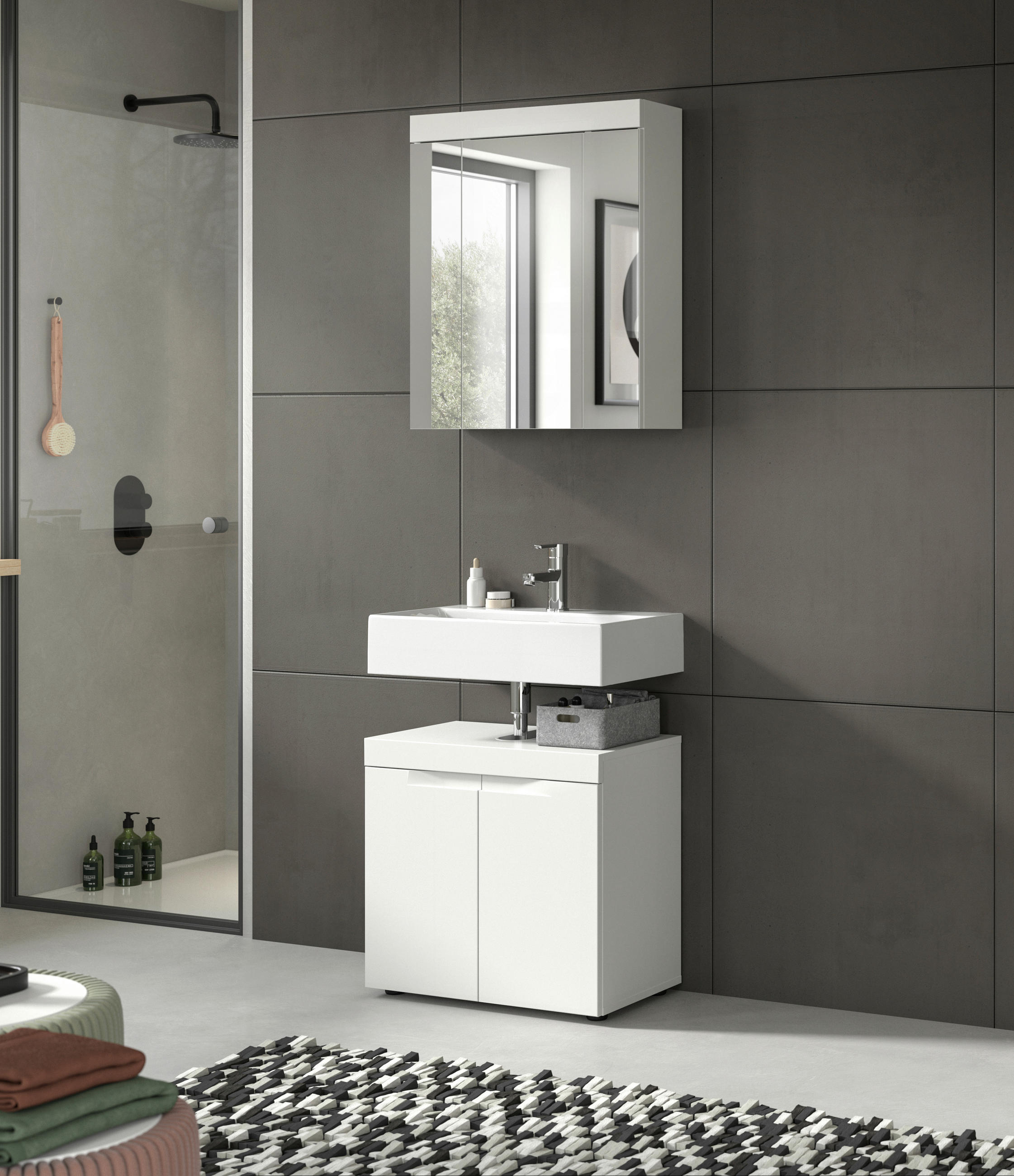 Mid.you Badezimmer Viana Weiß 60 cm