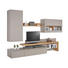 WOHNWAND in Eichefarben, Fango - Edelstahlfarben/Fango, Design, Glas/Holz (325/214,5/41,2-55,7cm) - Moderano WOHNWAND in Eichefarben, Fango - Edelstahlfarben/Fango, Design, Glas/Holz (325/214,5/41,2-55,7cm) - Moderano