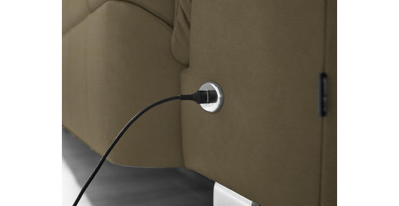 ECKSOFA in Echtleder Olivgrün 309/233 cm - Edelstahlfarben/Olivgrün, Design, Leder/Metall (309/233cm) - Dieter Knoll