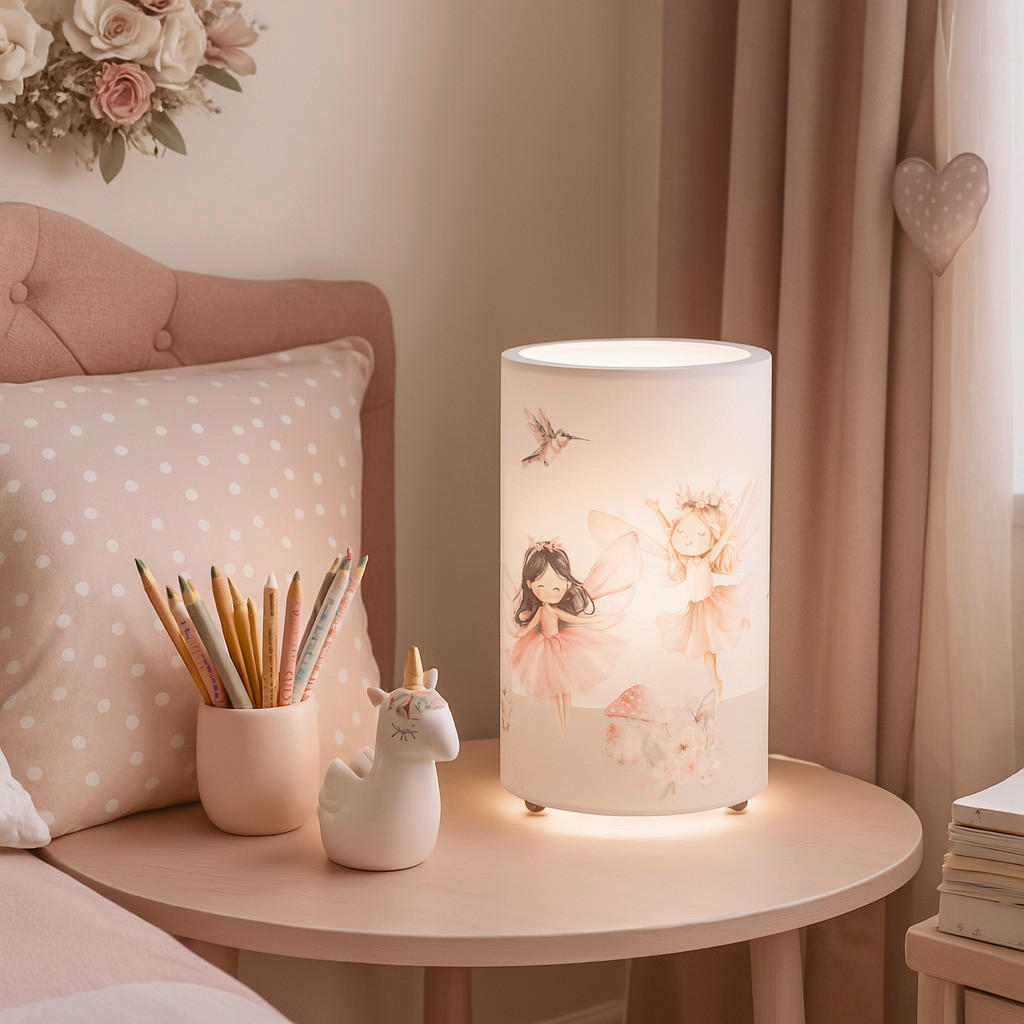 LED-KINDERTISCHLEUCHTE Feenwelt 15/15/25 cm   - Weiß, Basics, Holz (15/15/25cm)