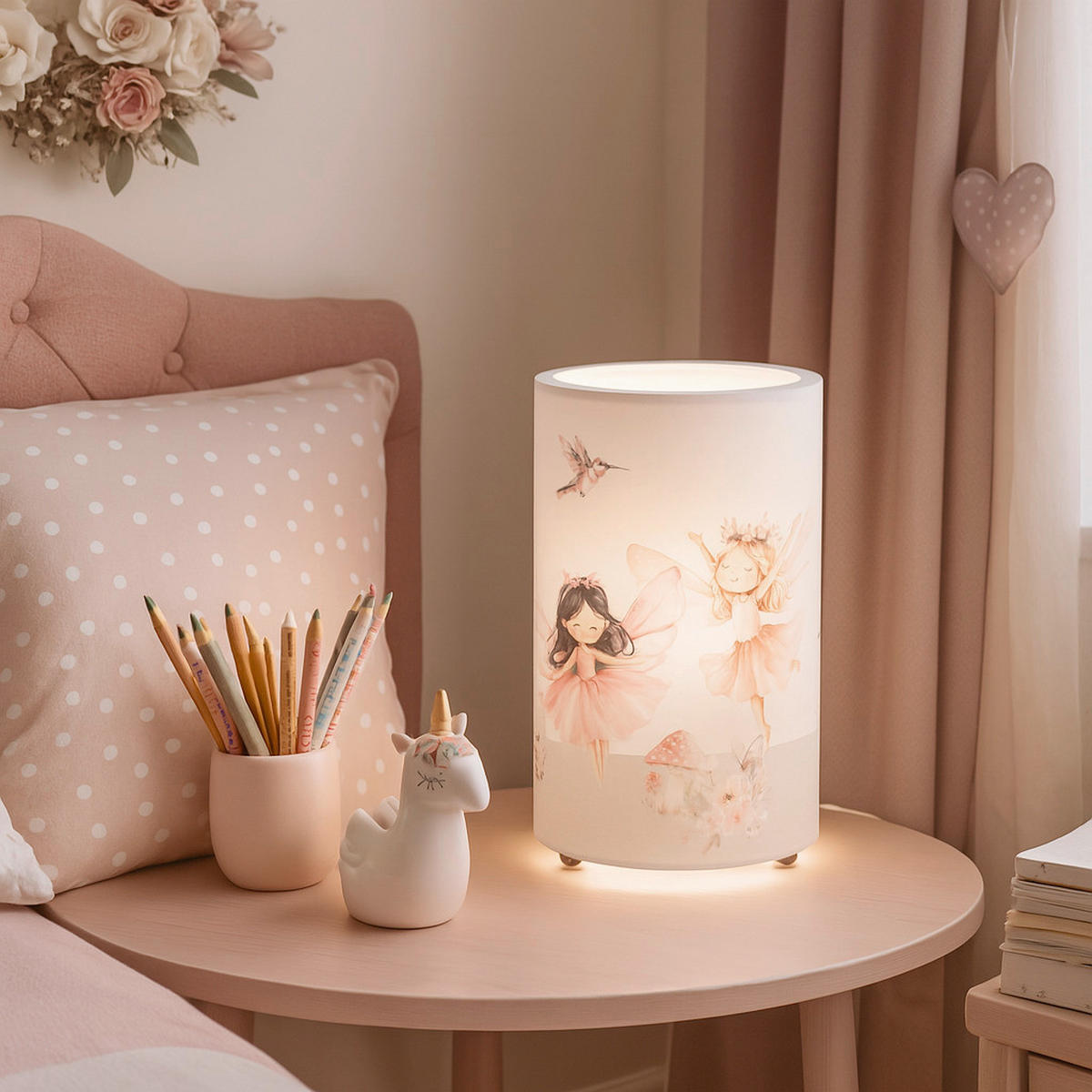 LED-KINDERTISCHLEUCHTE Feenwelt 15/15/25 cm   - Weiß, Basics, Holz (15/15/25cm)