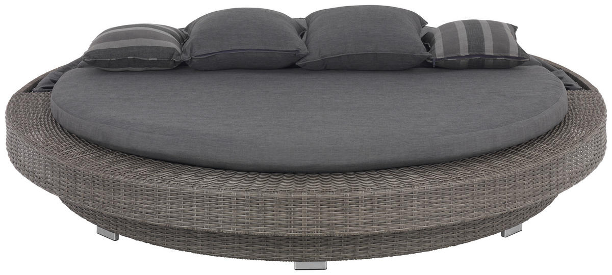 GARTENMUSCHEL 218/127/218 cm  - Grau, ROMANTIK / LANDHAUS, Kunststoff/Textil (218/127/218cm) - Amatio