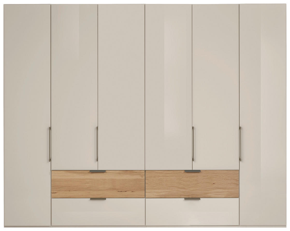 KLEIDERSCHRANK in Eichefarben, Champagner  - Champagner/Eichefarben, Design, Glas/Holz (300/236/58cm) - Dieter Knoll