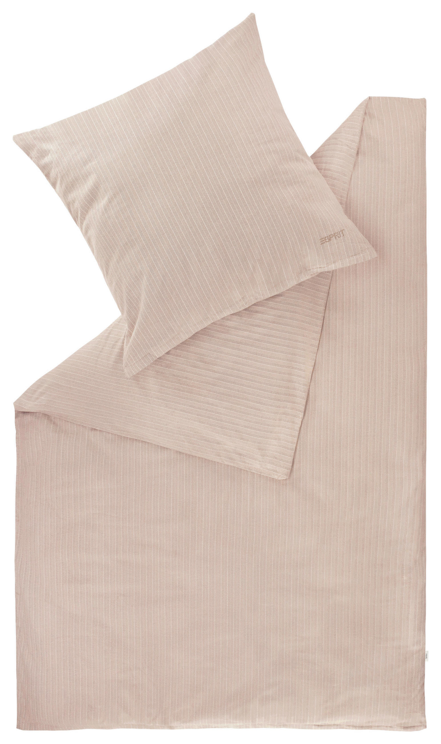 BETTWÄSCHE 2-teilig E-Herringbone rosé Flanell 135/200 cm  - Altrosa, Design, Textil (135/200cm) - Esprit