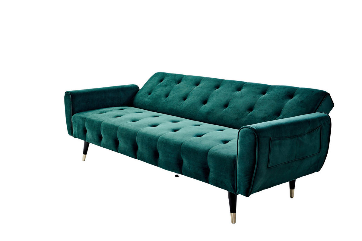 SCHLAFSOFA Samt Grün, Opal  - Goldfarben/Opal, MODERN, Holz/Textil (213/83/83cm) - Livetastic