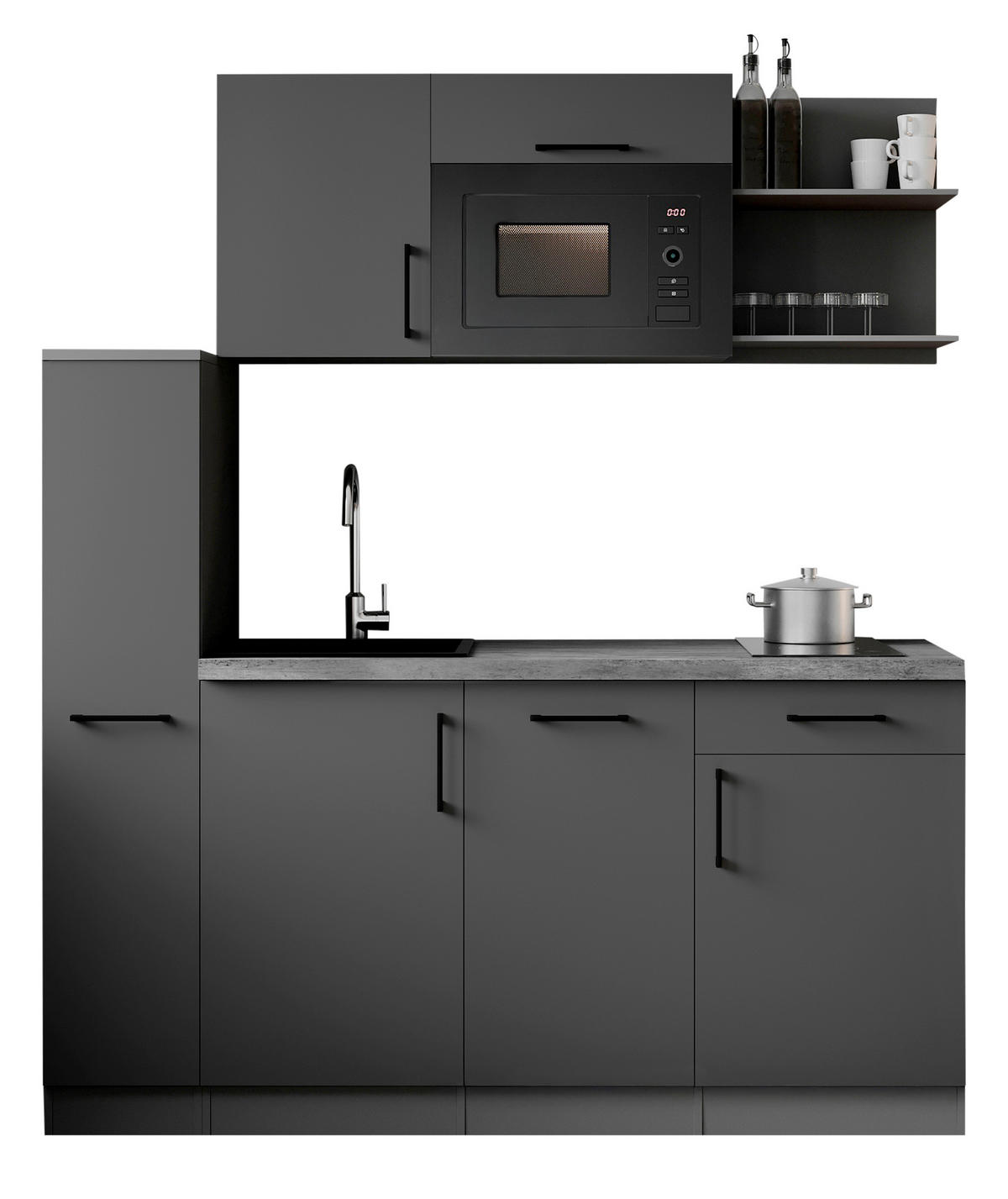 KUHINJSKI BLOK  siva  - siva, Trend, drvni materijal/metal (175cm) - Respekta