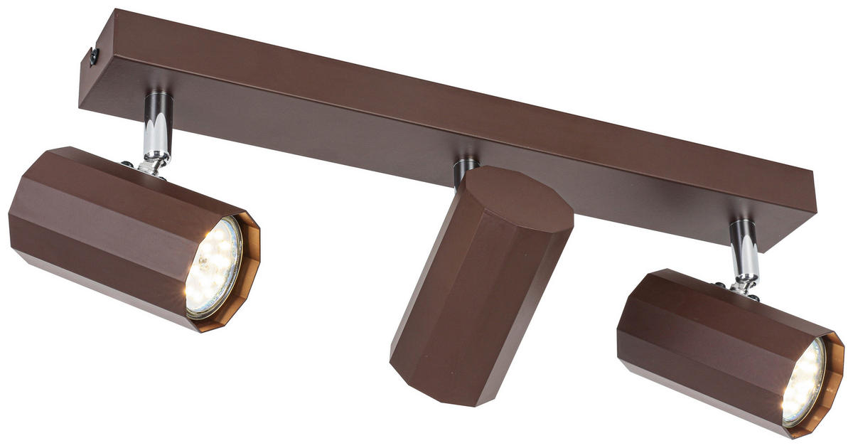 DECKENLEUCHTE 40,50/14,5/10,5 cm   - Chromfarben/Mokka, Trend, Kunststoff/Metall (40,50/14,5/10,5cm) - Novel