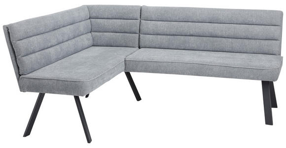 ECKBANK 155/195 cm in Blau, Grau, Schwarz - Blau/Schwarz, Design, Textil/Metall (155/195cm) - Cantus