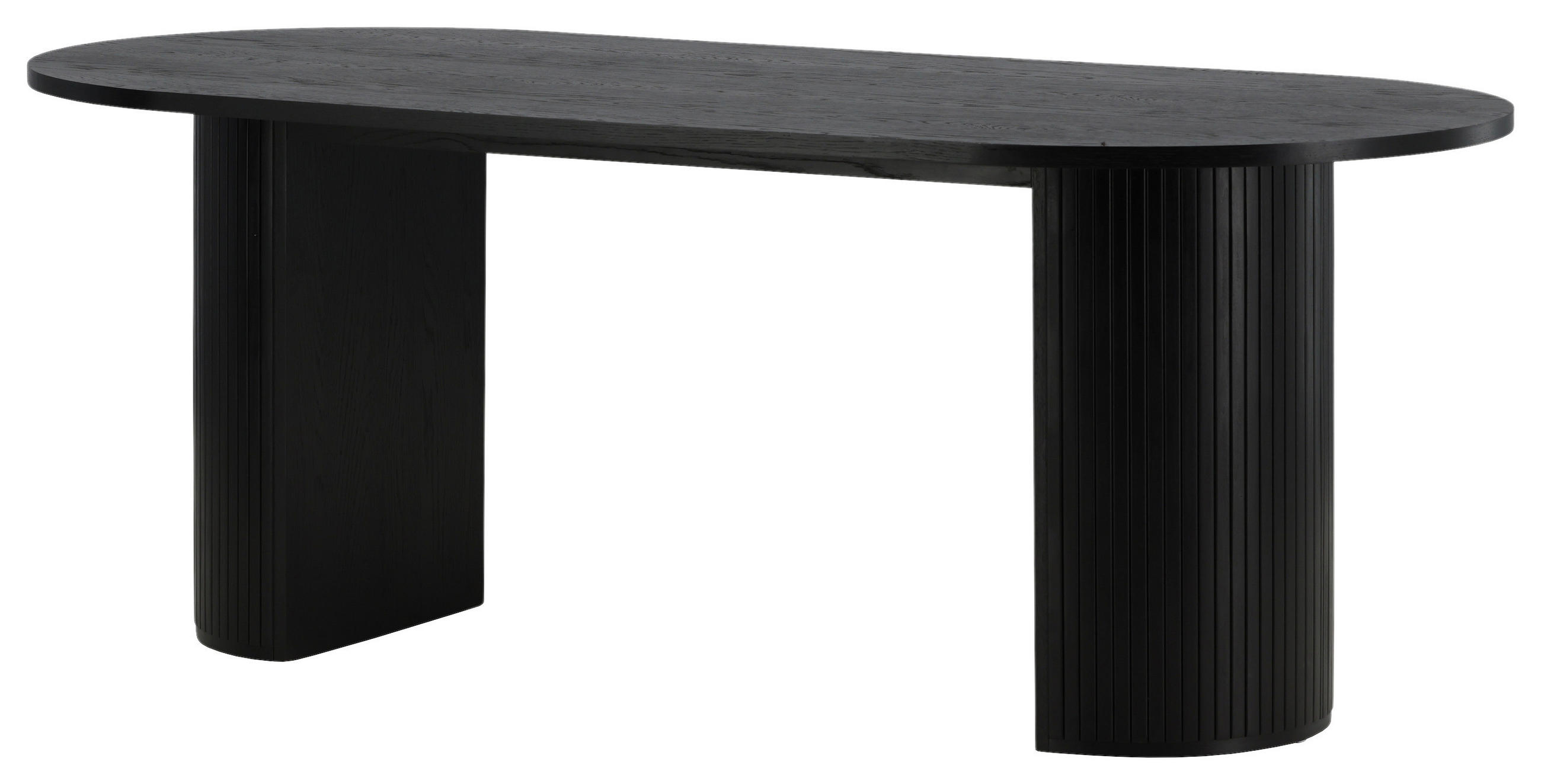 ESSTISCH furniert oval Schwarz  - Schwarz, Design, Holz/Holzwerkstoff (200/90/75cm) - Livetastic