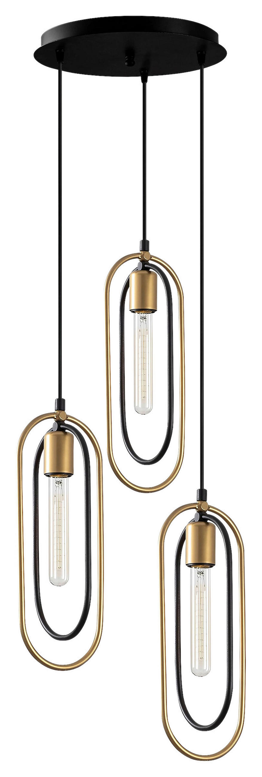 HÄNGELEUCHTE 38/132 cm   - Goldfarben/Schwarz, Design, Metall (38/132cm) - P & B