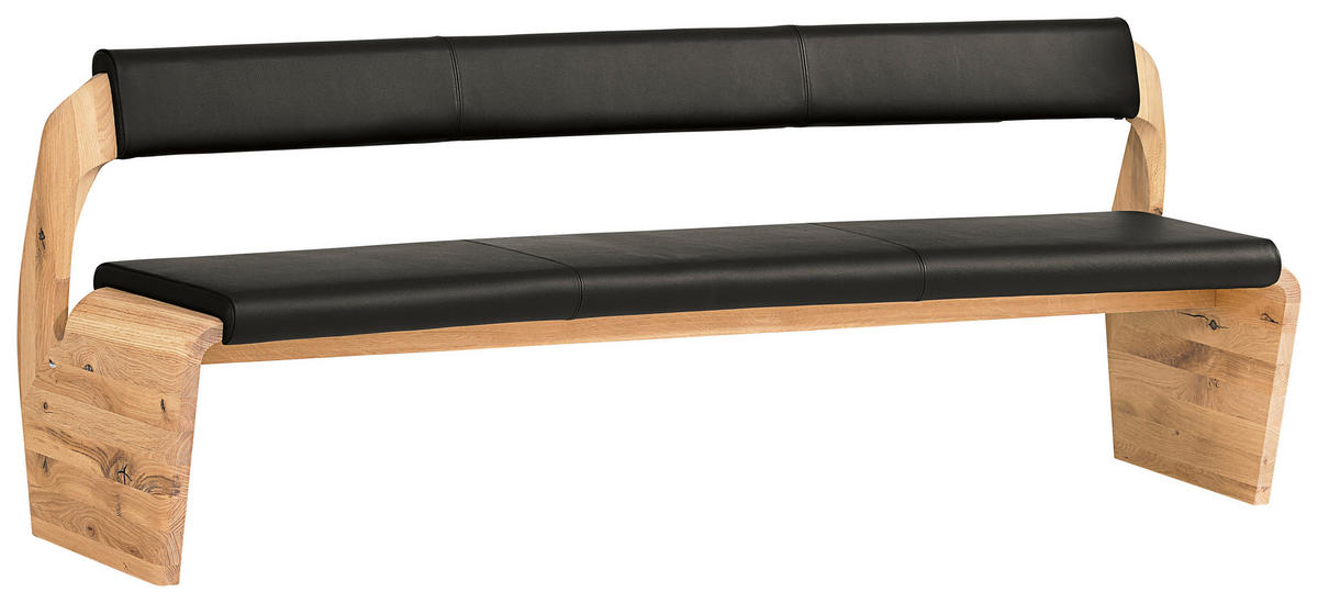 SITZBANK 207/84/70 cm  in Eichefarben, Dunkelbraun  - Eichefarben/Dunkelbraun, Natur, Leder/Holz (207/84/70cm) - Voglauer