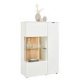 HIGHBOARD Weiß, Eichefarben 95/139,6/42 cm - Eichefarben/Anthrazit, Design, Glas/Holz (95/139,6/42cm) - Novel