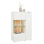 HIGHBOARD Weiß, Eichefarben  95/139,6/42 cm  - Eichefarben/Anthrazit, Design, Glas/Holz (95/139,6/42cm) - Novel