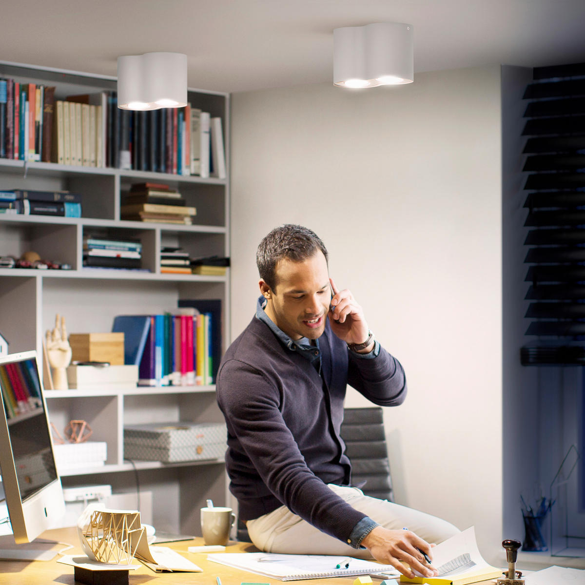 LED-DECKENLEUCHTE White Ambiance Pillar  Smart 19,3/12/10,3 cm   - Weiß, Basics, Metall (19,3/12/10,3cm) - Philips HUE