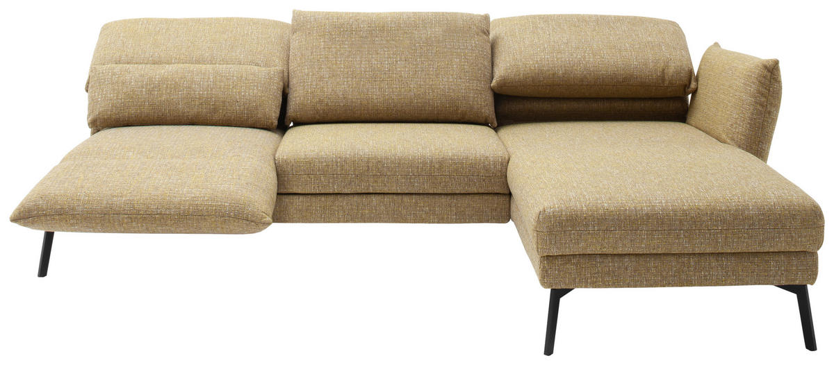 ECKSOFA Gelb Flachgewebe  - Gelb/Schwarz, Design, Textil/Metall (277/175cm) - Schöner Wohnen