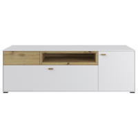LOWBOARD  in 165/53/49,1 cm  - Weiss/Eichefarben, Modern, Holz/Holzwerkstoff (165/53/49,1cm) - Hom`in