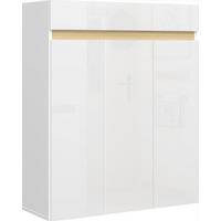 SCHUHSCHRANK  in 94/114/35 cm  - Eichefarben/Weiß Hochglanz, Design, Holzwerkstoff (94/114/35cm) - MID.YOU