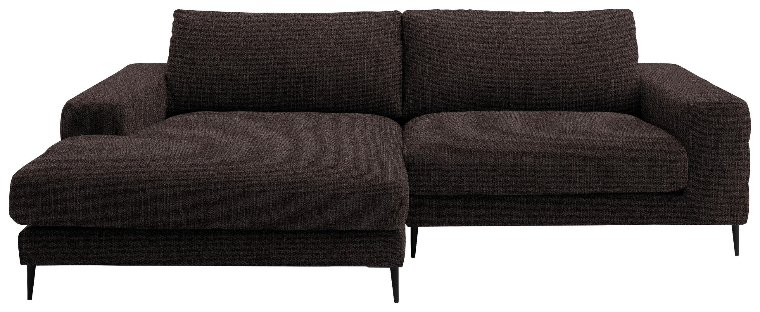 ECKSOFA in Flachgewebe Mokka  - Schwarz/Mokka, Design, Textil/Metall (177/253cm) - Dieter Knoll