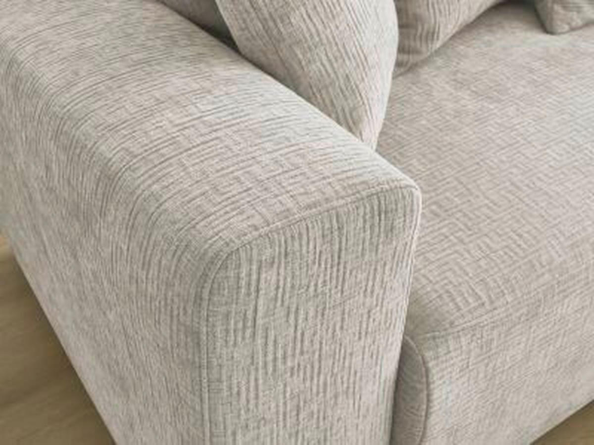 ECKSOFA Ottomane rechts  ATILLA Beige Struktur  - Beige/Schwarz, MODERN, Kunststoff/Textil (244/149cm)