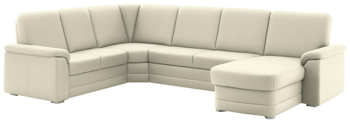 WOHNLANDSCHAFT  in Chenille Beige  - Beige/Alufarben, KONVENTIONELL, Holz/Textil (235/329/160cm) - Beldomo Comfort