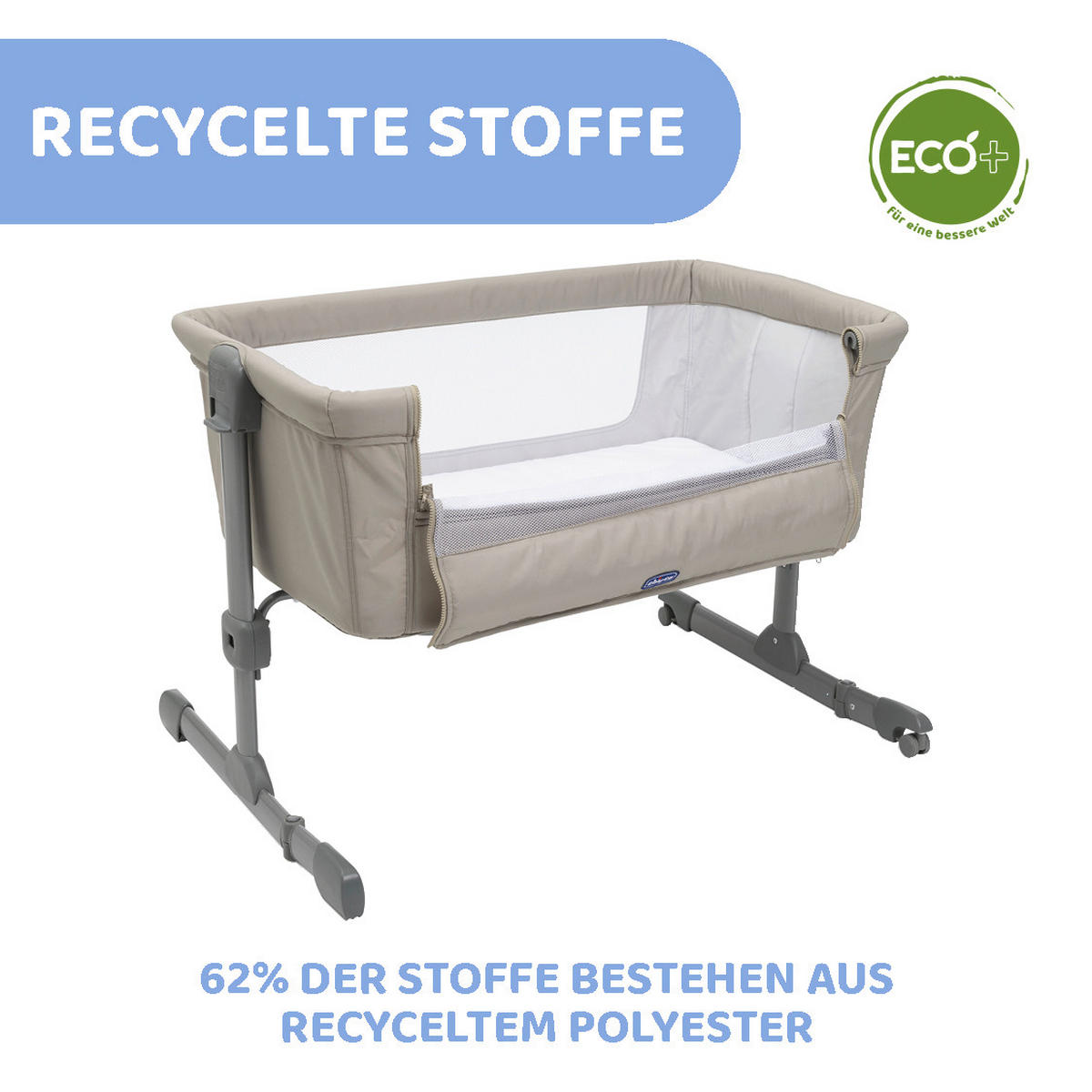 BEISTELLBETT NEXT2ME ESSENTIAL  - Beige, Basics, Textil/Metall (98/65/80/70,5cm) - Chicco