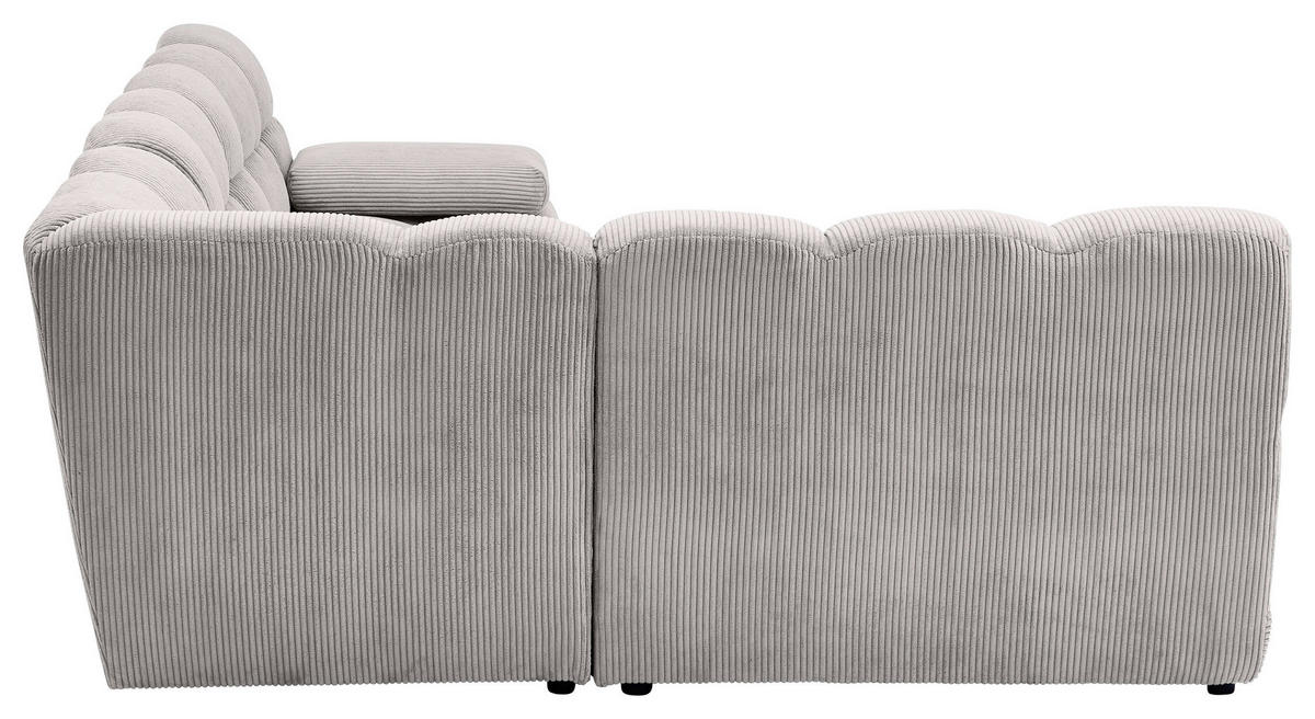 ECKSOFA Grau Cord Rücken echt  - Schwarz/Grau, KONVENTIONELL, Kunststoff/Textil (195/265cm) - Tom Tailor