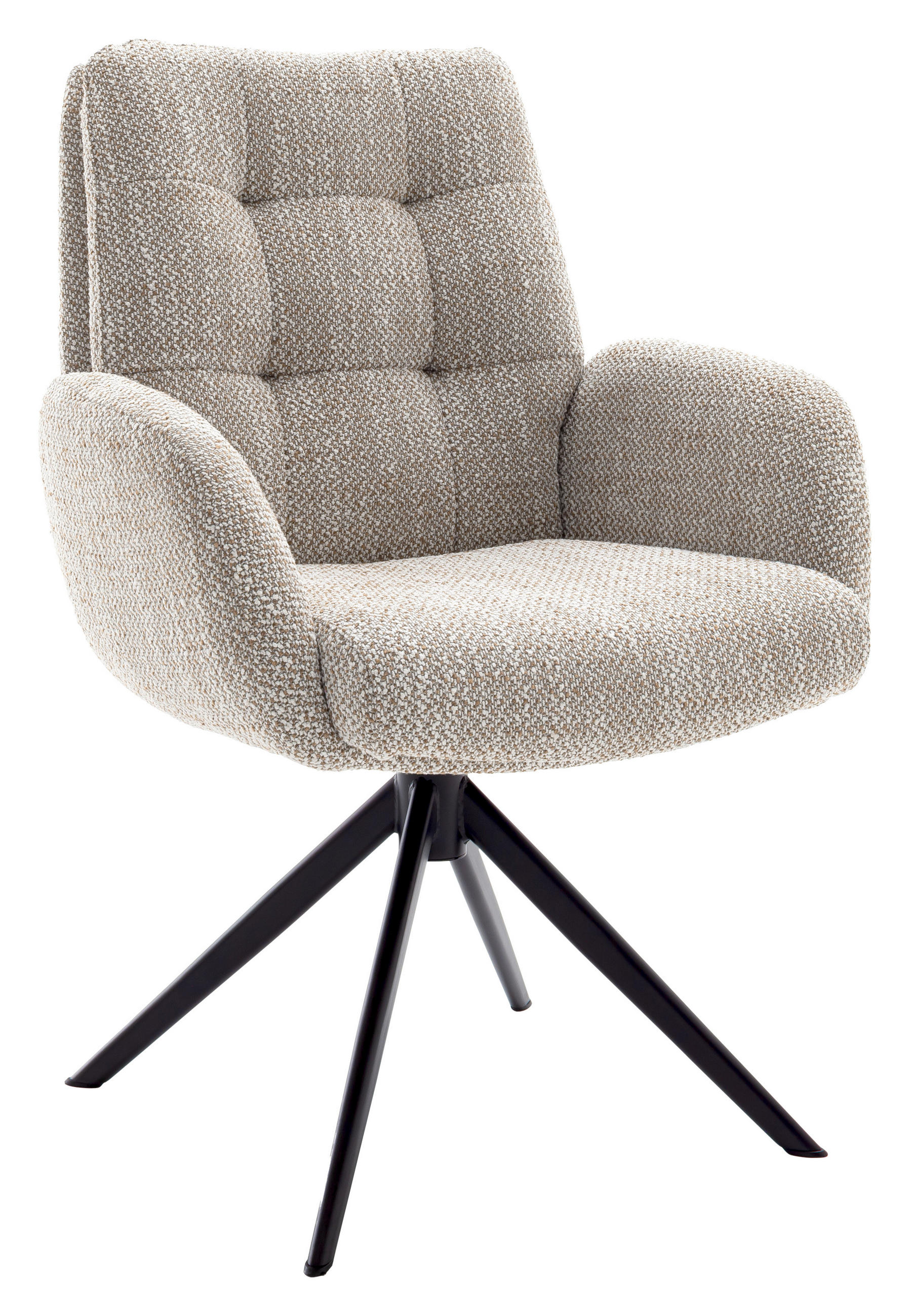 ARMLEHNSTUHL  in Stahl Webstoff  - Schwarz/Cappuccino, Design, Textil/Metall (66/95/74cm) - Novel