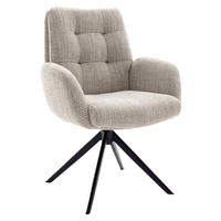 ARMLEHNSTUHL  in Stahl Webstoff  - Schwarz/Cappuccino, Design, Textil/Metall (66/95/74cm) - Novel