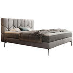 BOXSPRINGBETT 180/200 cm  in Dunkelgrau  - Dunkelgrau/Schwarz, Design, Leder/Textil (180/200cm) - Esposa