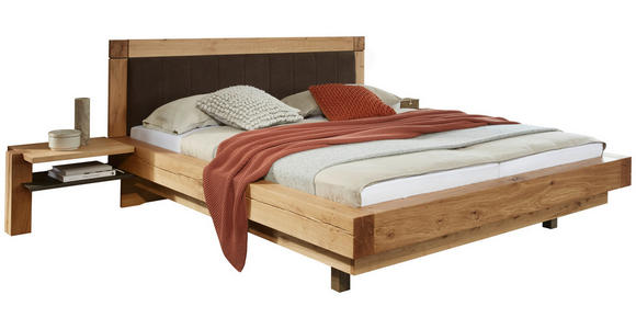 BETTANLAGE - Eichefarben/Dunkelbraun, Natur, Holz/Textil (180/200cm) - Valnatura