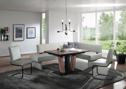 Eckbank Mit Leder In Hellgrau Online Kaufen