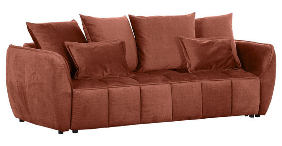 SCHLAFSOFA Flachgewebe Rostfarben  - Rostfarben/Schwarz, KONVENTIONELL, Kunststoff/Textil (250/70/118cm) - Carryhome