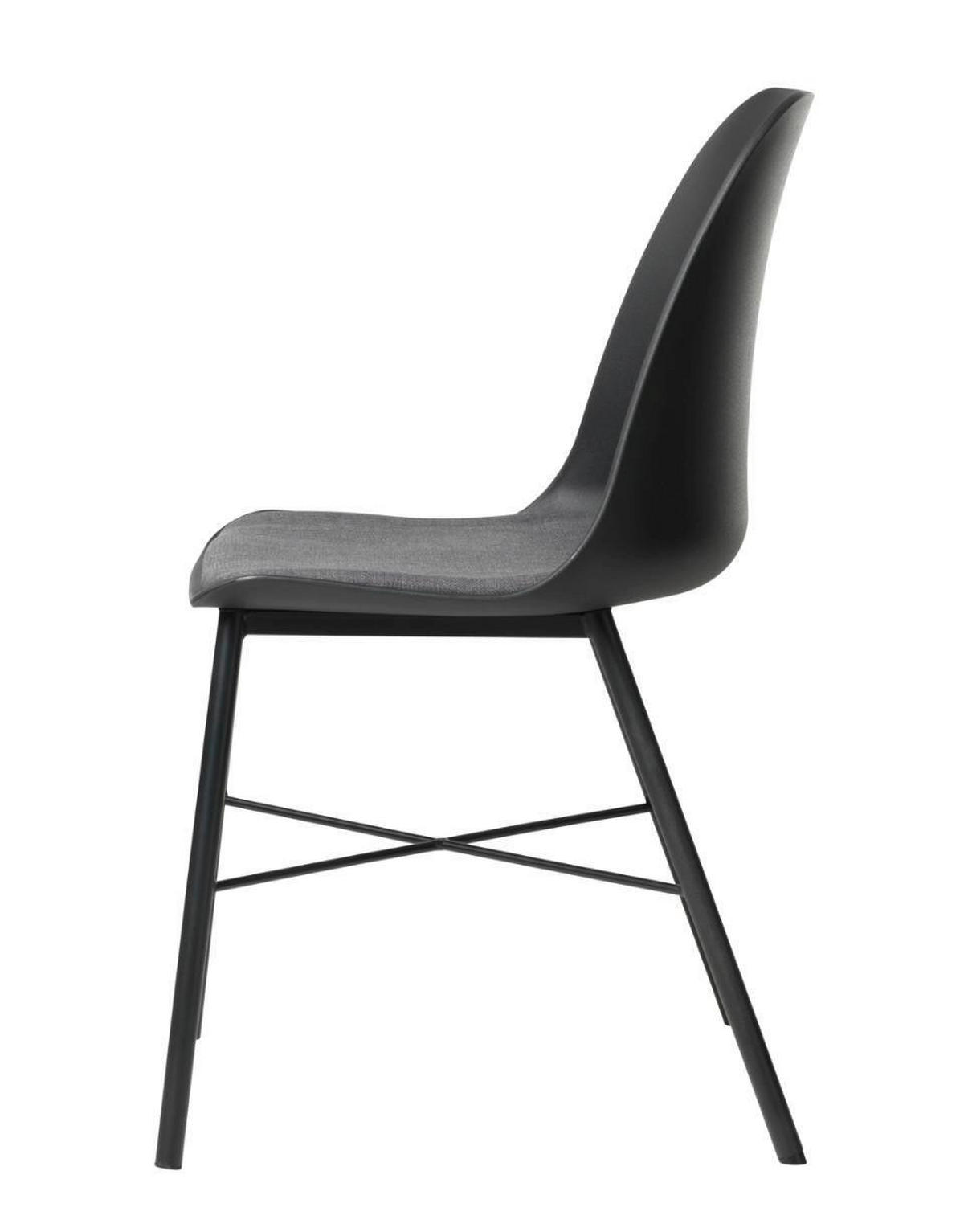 STUHL-SET 2 Stück  in matt  - Schwarz/Grau, MODERN, Kunststoff/Textil (47/83/54cm) - Livetastic