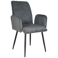 ARMLEHNSTUHL   Cord  Schwarz, Dunkelgrau  - Dunkelgrau/Schwarz, Design, Textil/Metall (58/90/62cm) - Stylife