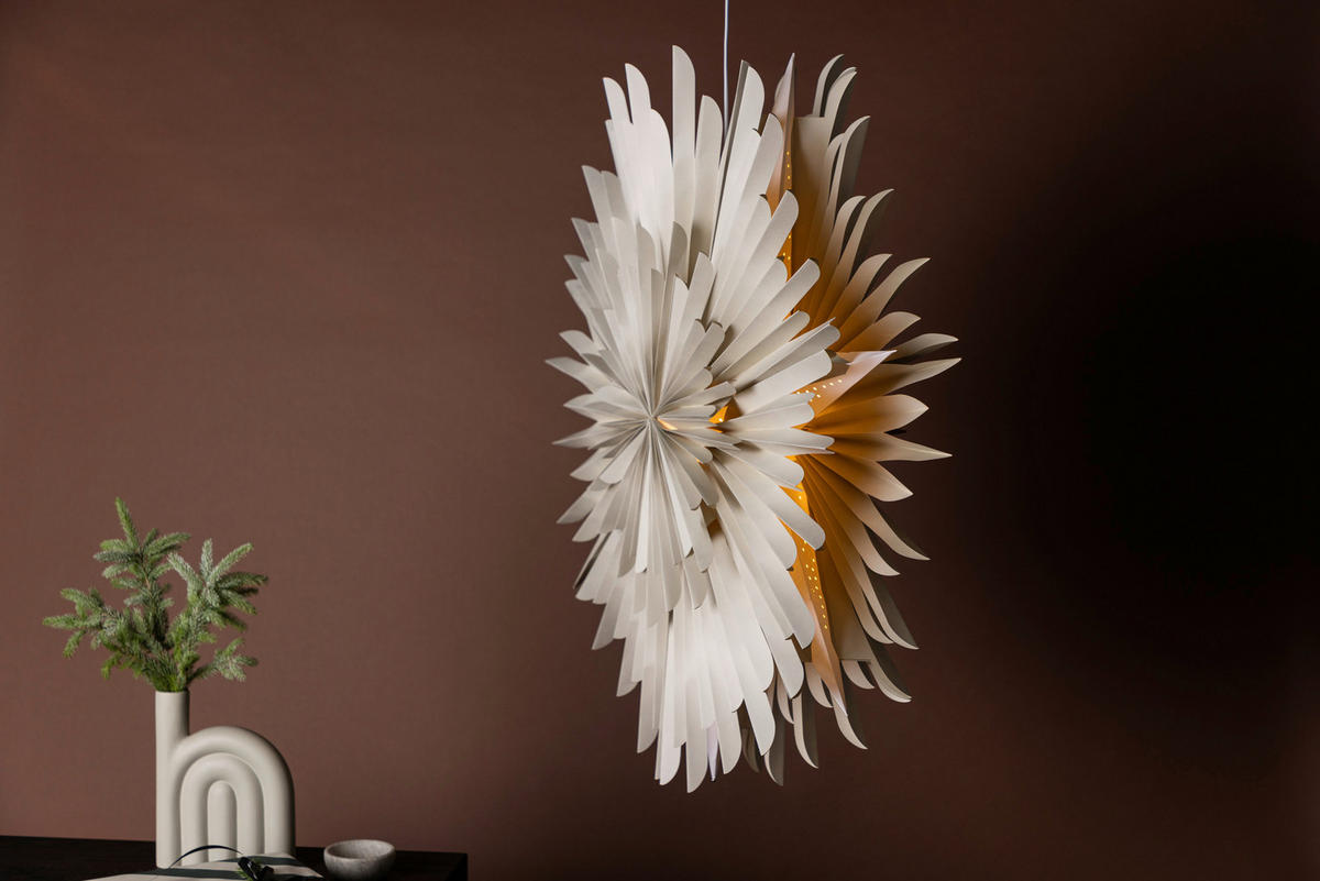 HÄNGELEUCHTE 100/100/28 cm   - Beige, Basics, Papier (100/100/28cm) - P & B