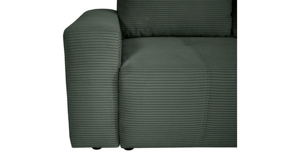 ECKSOFA inkl. Funktion Waldgrün Cord - Waldgrün/Schwarz, Design, Kunststoff/Textil (248/146cm) - Xora
