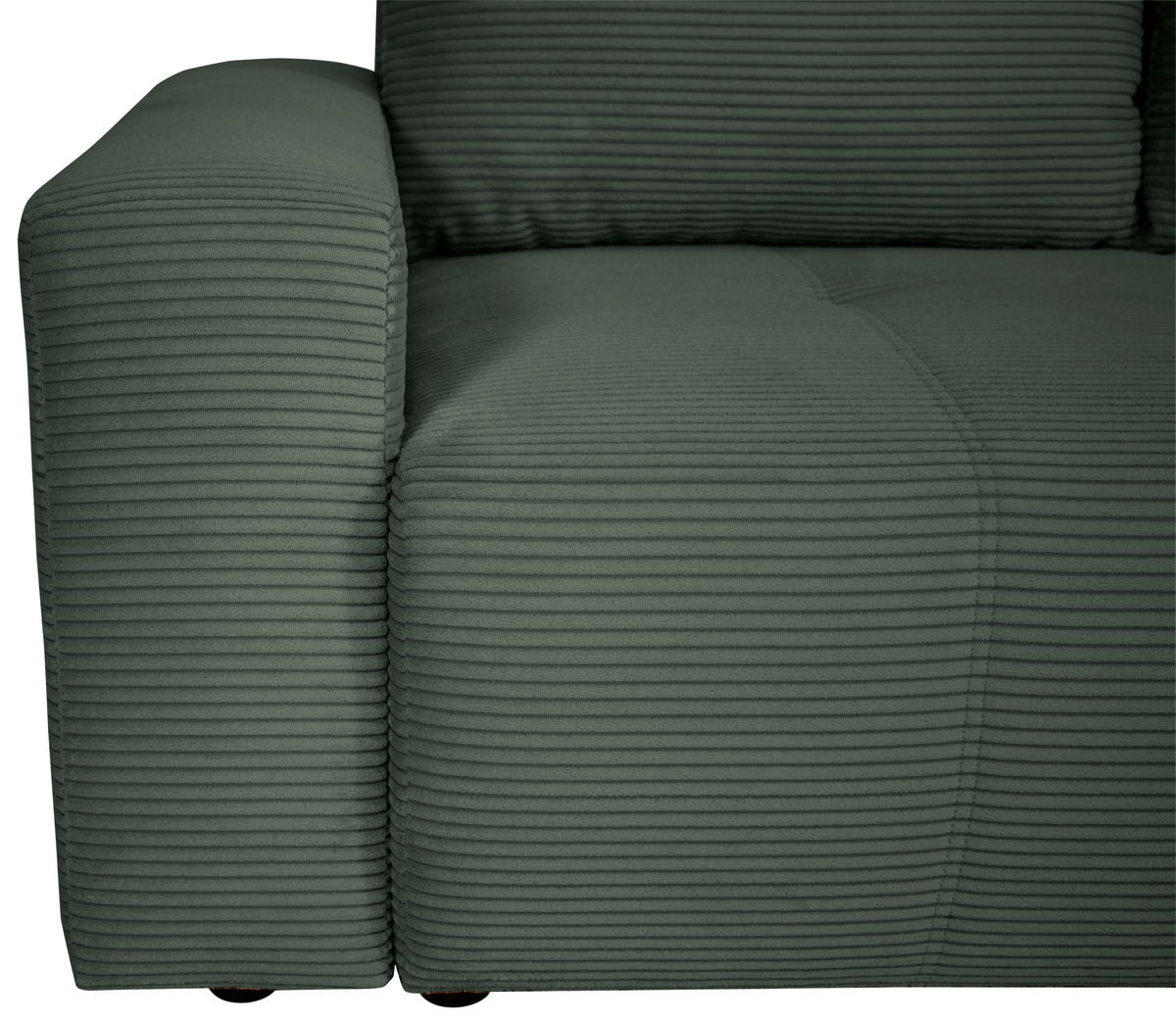 ECKSOFA in Cord Waldgrün  - Waldgrün/Schwarz, Design, Kunststoff/Textil (248/146cm) - MID.YOU