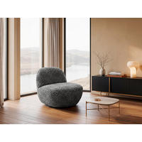 SESSEL in Jacquard, Webstoff Schwarz, Weiß  - Schwarz/Weiß, MODERN, Textil/Metall (83/73/95cm) - MID.YOU
