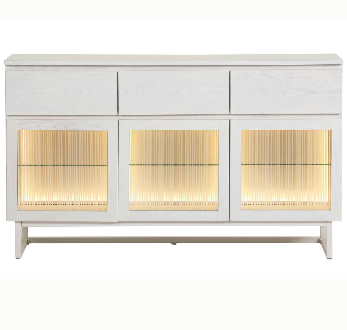 SIDEBOARD 135/80/43 cm  - Schwarz/Weiß, MODERN, Glas/Holz (135/80/43cm) - Lomoco