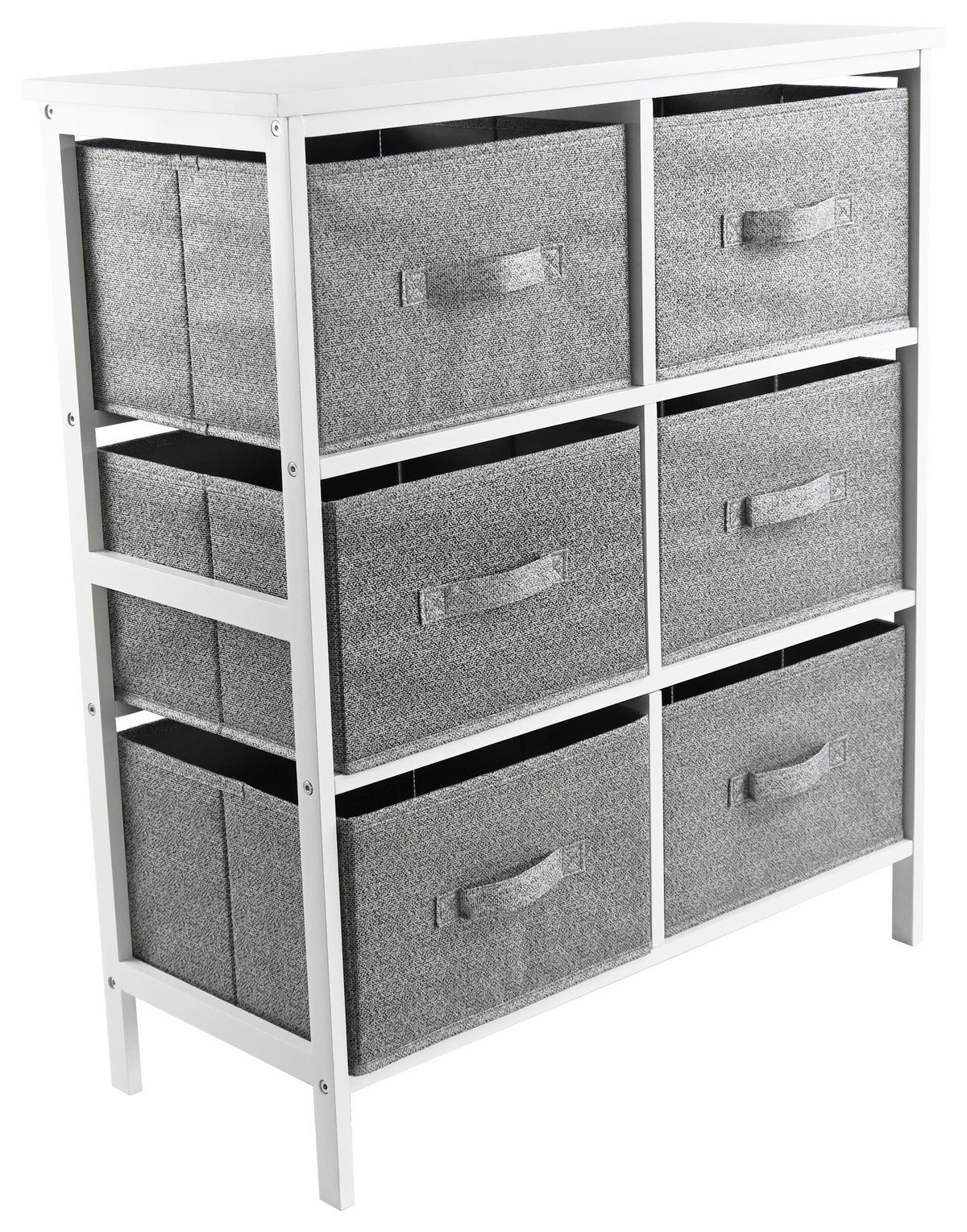 REGAL  70/80/30 cm Grau, Weiß  - Weiß/Grau, Basics, Karton/Holz (70/80/30cm) - Carryhome