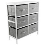 REGAL  70/80/30 cm Grau, Weiß  - Weiß/Grau, Basics, Karton/Holz (70/80/30cm) - Carryhome