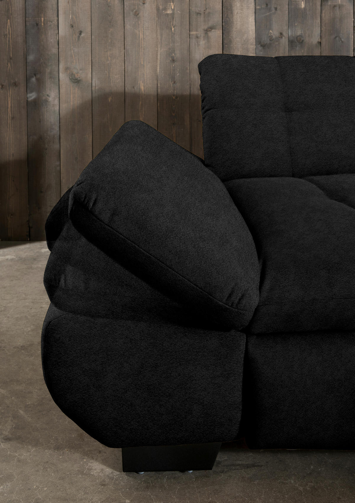ECKSOFA in Mikrofaser Anthrazit  - Anthrazit/Schwarz, Design, Textil/Metall (290/198cm) - Xora