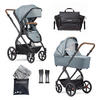 KINDERWAGENSET FX4 Life  - Petrol/Schwarz, Basics, Textil/Metall (57/129/100cm) - Gesslein