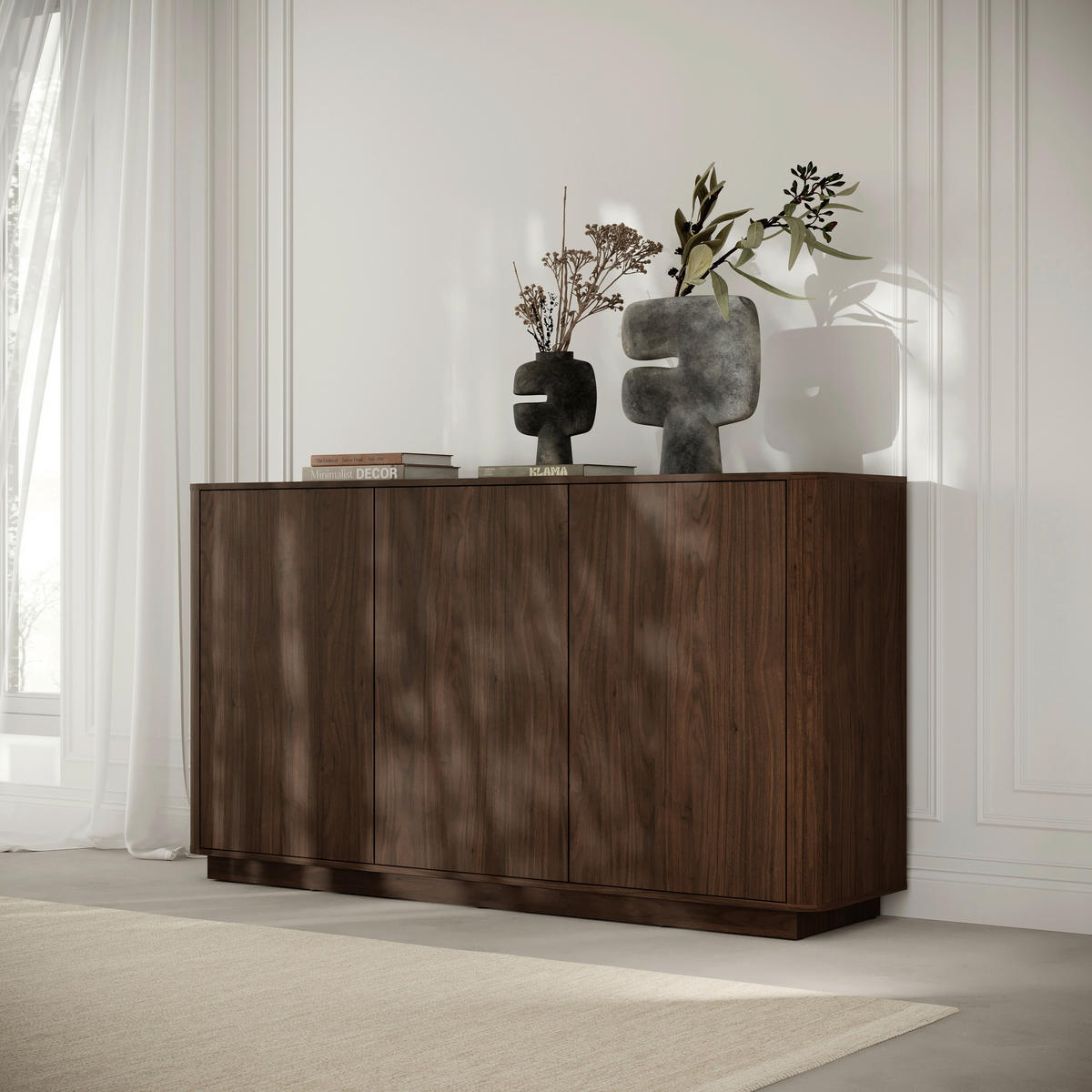KOMMODE , 164,4/101,2/40 cm,  - Walnussfarben, Design, Holzwerkstoff (164,4/101,2/40cm) - MID.YOU