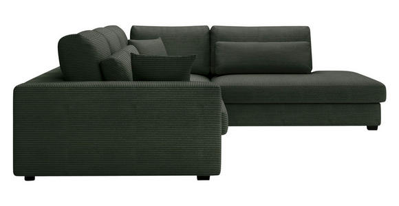 ECKSOFA Dunkelgrün Cord  - Dunkelgrün/Schwarz, KONVENTIONELL, Kunststoff/Textil (314/250cm) - Carryhome