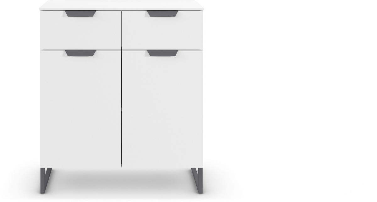 KOMMODE  in 80/81/42 cm  - Dunkelgrau/Weiß, Design, Holzwerkstoff/Metall (80/81/42cm) - Carryhome