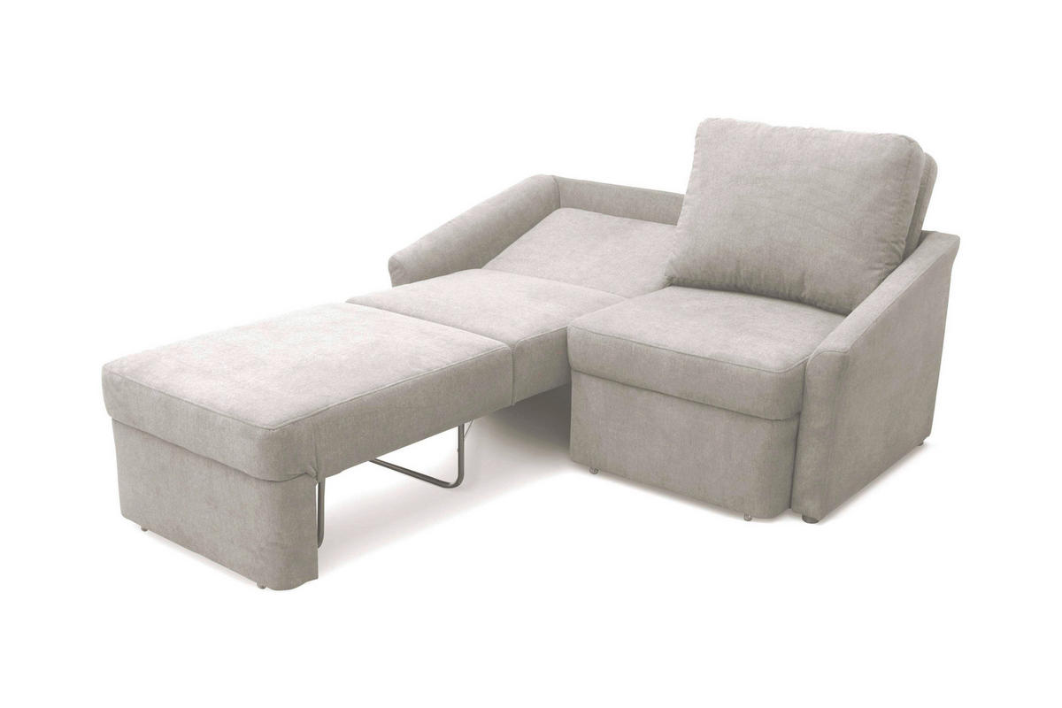 SCHLAFSOFA Mikrofaser Silberfarben  - Beige/Silberfarben, Basics, Kunststoff/Textil (168/86/96cm) - MID.YOU